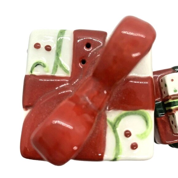 Vintage NOS Fitz & Floyd Christmas Present Salt & Pepper Shaker Set Retired - Picture 5 of 8